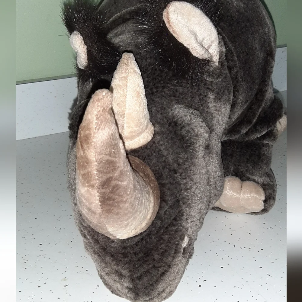 15" X 33.5" Stuffed Plush Rhinoceros - Picture 3 of 6